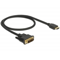 Delock - Kabel adaptéru - jeden spoj - DVI-D s piny (male) do HDMI s piny (male) - 50 cm - trojnásobně stíněný - černá