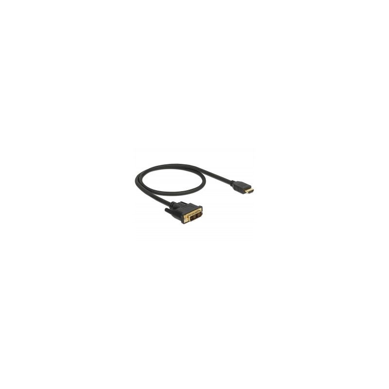 Delock - Kabel adaptéru - jeden spoj - DVI-D s piny (male) do HDMI s piny (male) - 50 cm - trojnásobně stíněný - černá