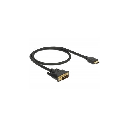 Delock - Kabel adaptéru - jeden spoj - DVI-D s piny (male) do HDMI s piny (male) - 50 cm - trojnásobně stíněný - černá