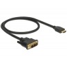 Delock - Kabel adaptéru - jeden spoj - DVI-D s piny (male) do HDMI s piny (male) - 50 cm - trojnásobně stíněný - černá