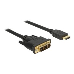 Delock - Kabel adaptéru - DVI-D s piny (male) do HDMI s piny (male) - 1.5 m - trojnásobně stíněný - černá