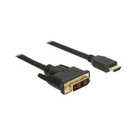 Delock - Kabel adaptéru - DVI-D s piny (male) do HDMI s piny (male) - 1.5 m - trojnásobně stíněný - černá