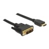 Delock - Kabel adaptéru - jeden spoj - HDMI s piny (male) do DVI-D s piny (male) - 3 m - trojnásobně stíněný - černá - křídlové