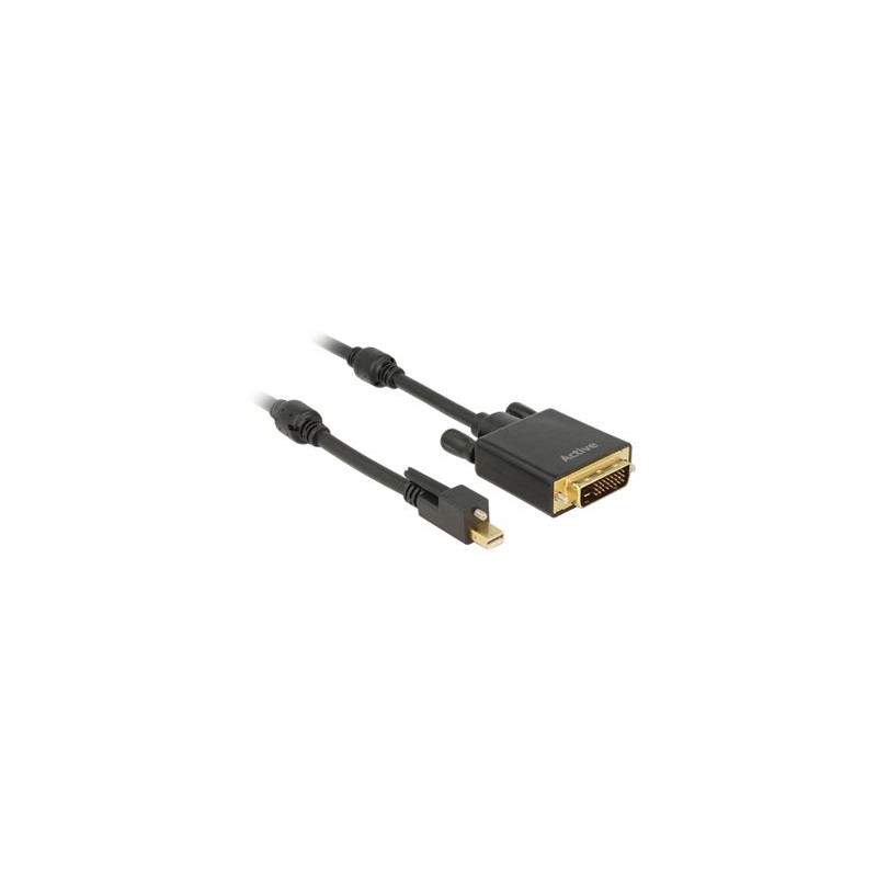 Delock - Kabel adaptéru - jeden spoj - Mini DisplayPort (M) šroubovací do DVI-D (M) šroubovací - DisplayPort 1.2 - 5 m