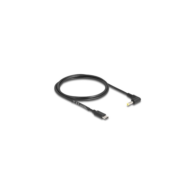 Delock - Elektrický kabel - 24 pin USB-C (M) rovné do DC jack 4,0 x 1,7 mm (M) pravoúhlý - 5 V - 2 A - 1.5 m