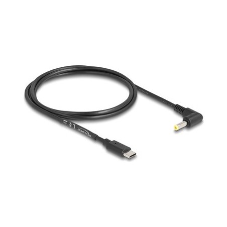 Delock - Elektrický kabel - 24 pin USB-C (M) rovné do DC jack 4,0 x 1,7 mm (M) pravoúhlý - 5 V - 2 A - 1.5 m