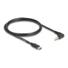 Delock - Elektrický kabel - 24 pin USB-C (M) rovné do DC jack 4,0 x 1,7 mm (M) pravoúhlý - 5 V - 2 A - 1.5 m