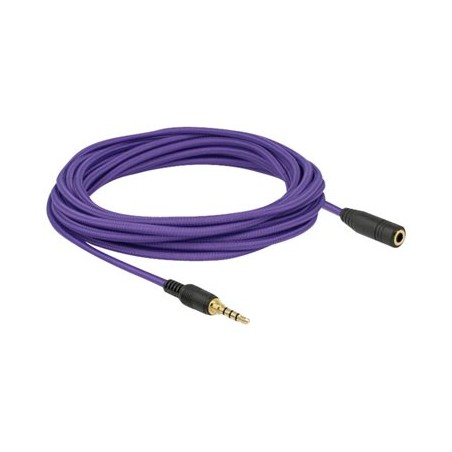 Delock - Prodlužovací šňůra audio - 4 pólový mini jack se zdířkami (female) do 4 pólový mini jack s piny (male) - 5 m - fialová