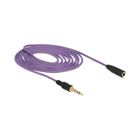 Delock - Prodlužovací kabel náhlavní soupravy - 4 pólový mini jack s piny (male) do 4 pólový mini jack se zdířkami (female) - 2