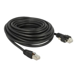 Delock - Patch kabel - RJ-45 (M) šroubovací do RJ-45 (M) - 10 m - stínený stocený pár vodicu s mrížkou (SSTP) - CAT 6 - cerná