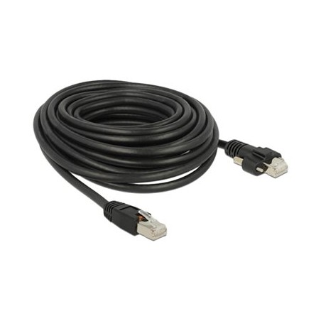 Delock - Patch kabel - RJ-45 (M) šroubovací do RJ-45 (M) - 10 m - stínený stocený pár vodicu s mrížkou (SSTP) - CAT 6 - cerná