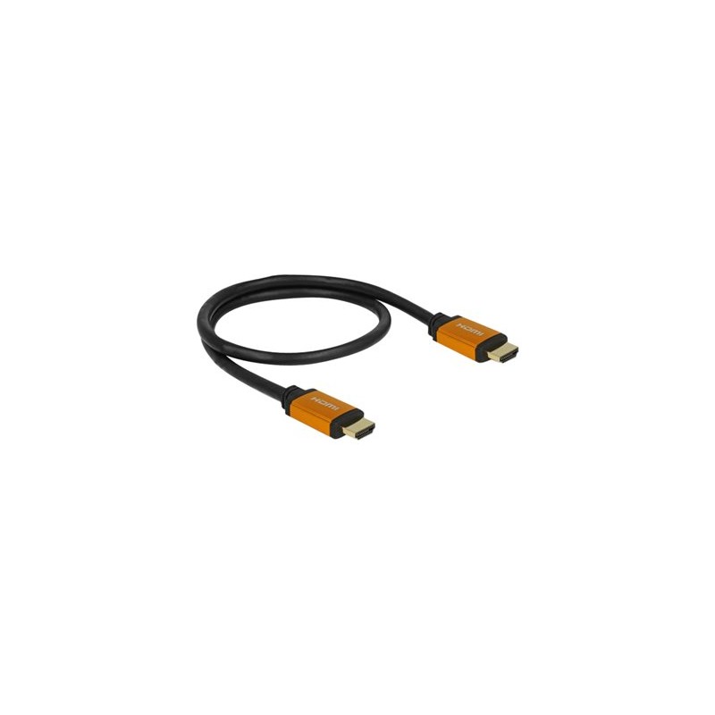 Delock - HDMI kabel - HDMI s piny (male) do HDMI s piny (male) - 2 m - trojnásobně stíněný - černá, zlatá - podpora 8K