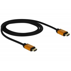 Delock - HDMI kabel - HDMI s piny (male) do HDMI s piny (male) - 1 m - trojnásobně stíněný - černá, zlatá - podpora 8K