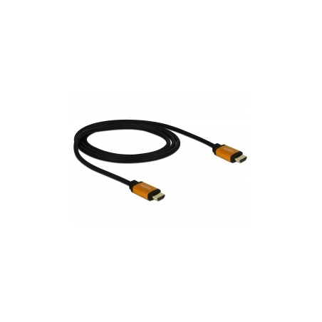 Delock - HDMI kabel - HDMI s piny (male) do HDMI s piny (male) - 1 m - trojnásobně stíněný - černá, zlatá - podpora 8K