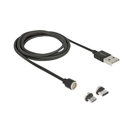 Delock - Sada kabelů USB-C - USB 2.0 - 2.4 A - 1.1 m - černá
