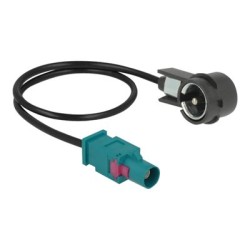 Delock - Kabel antény - konektor FAKRA Z (Z) do ISO connector (Z) úhlový - 30 cm - koaxiál - RG-174 - cerná