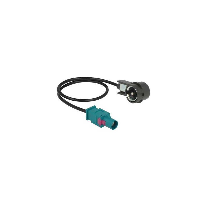 Delock - Kabel antény - konektor FAKRA Z (Z) do ISO connector (Z) úhlový - 30 cm - koaxiál - RG-174 - cerná