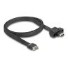 Delock - Kabel USB - 20 pinový USB Typ E (M) Klíc A do 24 pin USB-C (F) montáž na panel - 5 V - 1.5 A - 75 cm - plochý