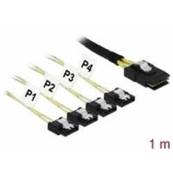 Delock - Kabel SATA/SAS - SAS 6Gbit/s - Mini SAS (SFF-8087) (M) do 4 x SATA (R) - 1 m