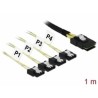 Delock - Kabel SATA/SAS - SAS 6Gbit/s - Mini SAS (SFF-8087) (M) do 4 x SATA (R) - 1 m