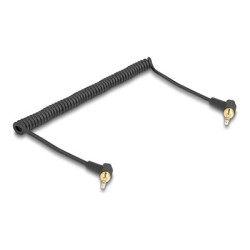 Delock - Sada audio kabelu - 75 cm - cerná - úhlový, svinutý
