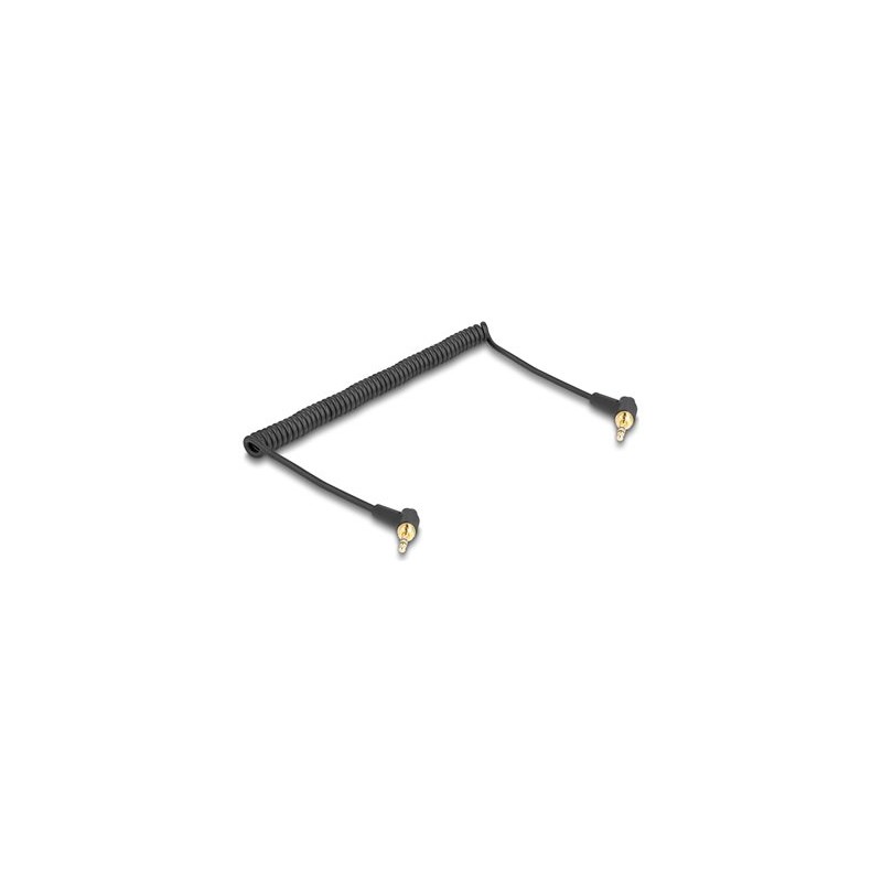 Delock - Sada audio kabelu - 75 cm - cerná - úhlový, svinutý