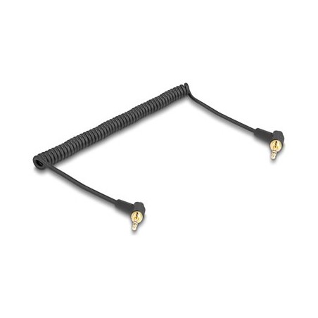 Delock - Sada audio kabelu - 75 cm - cerná - úhlový, svinutý