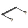 Delock - Sada audio kabelu - 75 cm - cerná - úhlový, svinutý