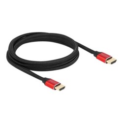 Delock - Ultra High Speed - HDMI kabel - HDMI s piny (male) do HDMI s piny (male) - 2 m - trojnásobně stíněný - červená
