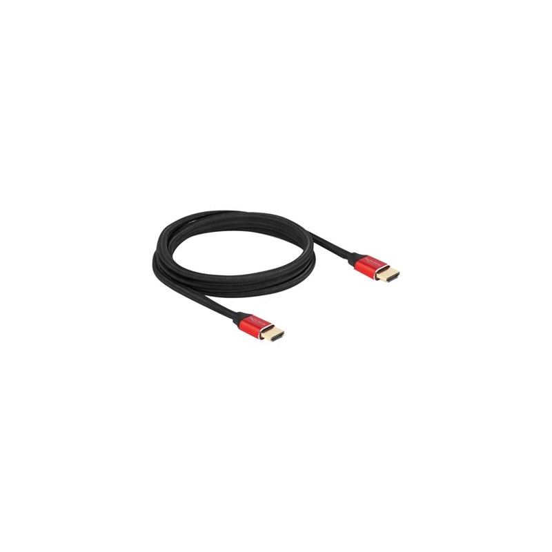 Delock - Ultra High Speed - HDMI kabel - HDMI s piny (male) do HDMI s piny (male) - 2 m - trojnásobně stíněný - červená