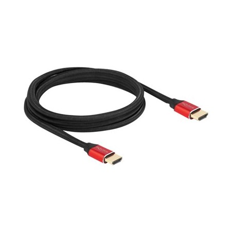 Delock - Ultra High Speed - HDMI kabel - HDMI s piny (male) do HDMI s piny (male) - 2 m - trojnásobně stíněný - červená