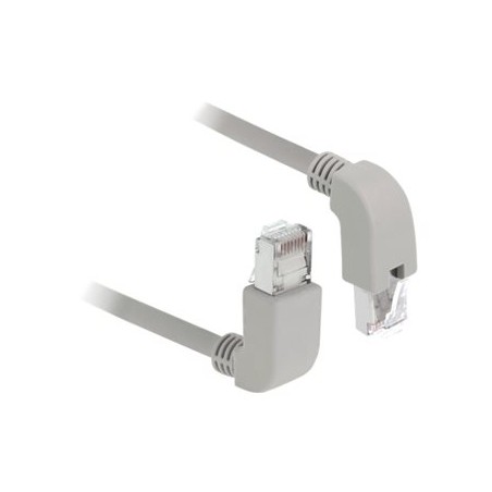 Delock - Patch kabel - RJ-45 (M) zahnutí nahoru do RJ-45 (M) zahnutí dolů - 50 cm - S/FTP - CAT 6a - bootovaný, neobsahuje