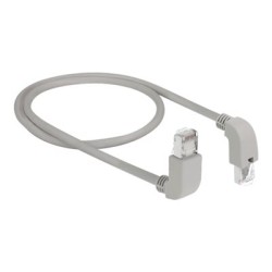 Delock - Patch kabel - RJ-45 (M) zahnutí nahoru do RJ-45 (M) zahnutí dolů - 1 m - S/FTP - CAT 6a - bootovaný, neobsahuje
