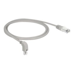 Delock - Patch kabel - RJ-45 (M) zahnutí dolů do RJ-45 (M) rovné - 1 m - S/FTP - CAT 6a - neobsahuje halogen - šedá