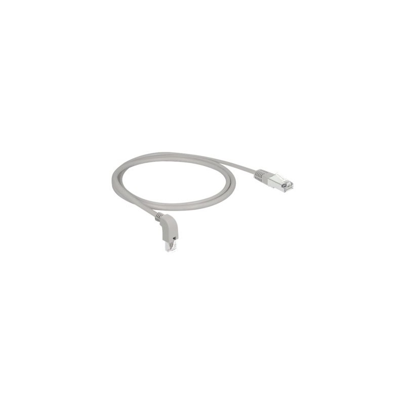 Delock - Patch kabel - RJ-45 (M) zahnutí dolů do RJ-45 (M) rovné - 1 m - S/FTP - CAT 6a - neobsahuje halogen - šedá