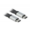 Delock - USB kabel - 24 pin USB-C (M) do 24 pin USB-C (M) - USB 3.2 Gen 2 - 3 A - 22 cm - černá, stříbrná