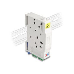 Delock - Instalacní krabice s kabely - se spojeným držákem - montáž na kolejnici DIN - LC Duplex x 2 - bílá