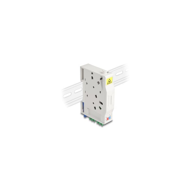 Delock - Instalacní krabice s kabely - se spojeným držákem - montáž na kolejnici DIN - LC Duplex x 2 - bílá