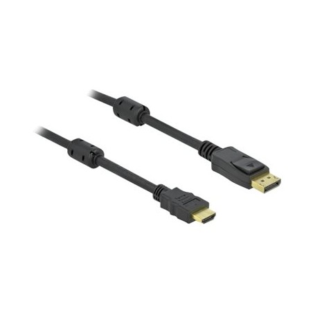 Delock - Kabel adaptéru - DisplayPort s piny (male) zamykací do HDMI s piny (male) - 10 m - trojnásobně stíněný - černá