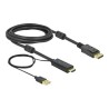 Delock - Kabel video/audio - HDMI, USB (pouze napájení) s piny (male) do DisplayPort s piny (male) - 3 m - trojnásobně stíněný