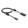 Delock - Kabel video/audio - 24 pin USB-C s piny (male) do HDMI s piny (male) - 1 m - černá - podporuje 4K, aktivní