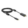 Delock - Kabel video/audio - 24 pin USB-C s piny (male) do HDMI s piny (male) - 2 m - černá - podporuje 4K, aktivní
