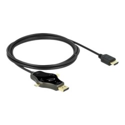 Delock 3 in 1 - Video adaptér - DisplayPort, Mini DisplayPort, USB-C s piny (male) do HDMI s piny (male) - 1.75 m - antracit