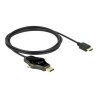 Delock 3 in 1 - Video adaptér - DisplayPort, Mini DisplayPort, USB-C s piny (male) do HDMI s piny (male) - 1.75 m - antracit