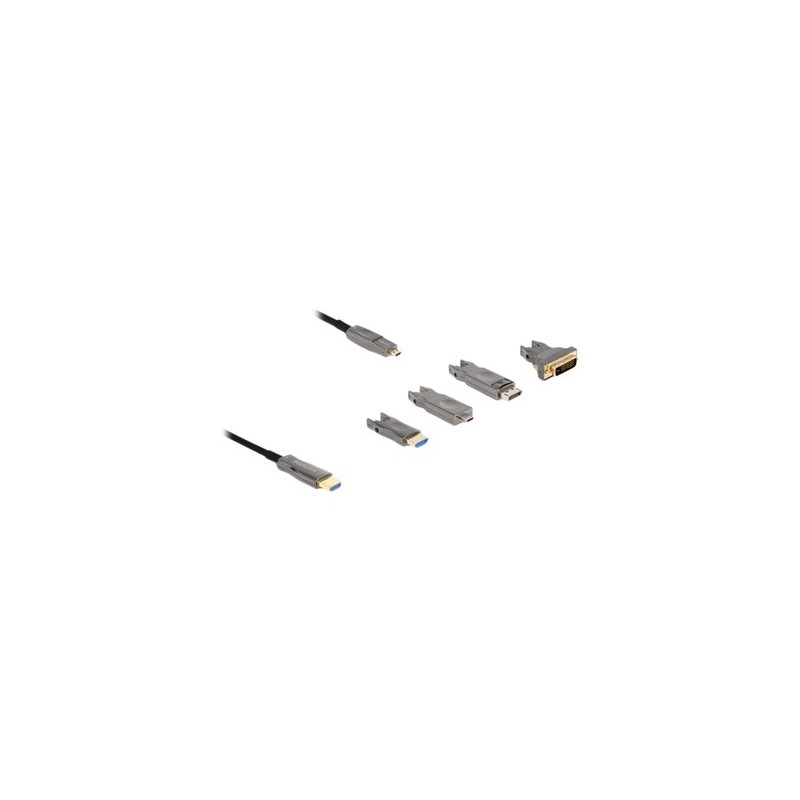 Delock - High Speed - HDMI kabel - 19 pin micro HDMI Type D s piny (male) do HDMI s piny (male) - 10 m - hybridní med/optické