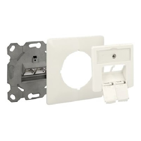 Delock Modular Wall Outlet flush mount 2 Port Cat.6A LSA - Zásuvka pro podomítkovou instalaci - CAT 6 - STP - RJ-45 X 2 - 1