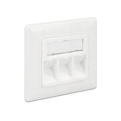Delock Keystone Wall Outlet - Zásuvka pro povrchovou montáž - čistě bílá, RAL 9010 - 3 porty