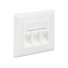 Delock Keystone Wall Outlet - Zásuvka pro povrchovou montáž - čistě bílá, RAL 9010 - 3 porty
