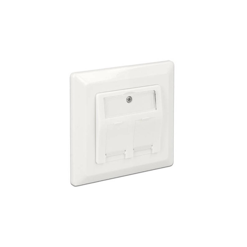 Delock Keystone Wall Outlet - Zásuvka pro povrchovou montáž - bílá, RAL 9010 - 2 porty