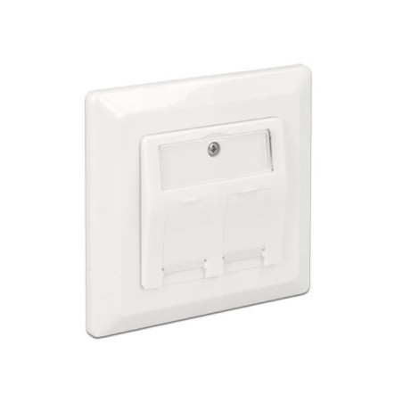Delock Keystone Wall Outlet - Zásuvka pro povrchovou montáž - bílá, RAL 9010 - 2 porty